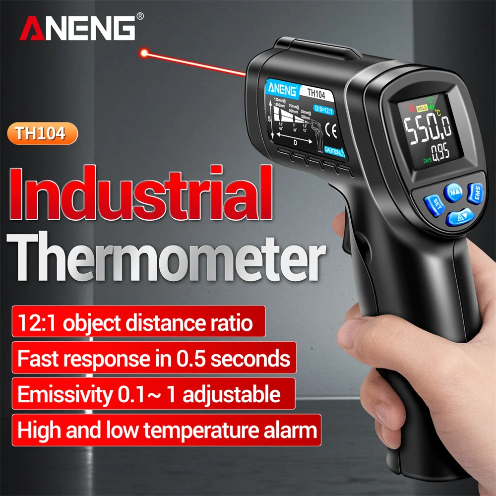 Industrial Laser Temperature Gun - ANENG -50~550 ℃ เครื่องวัดอุณหภูมิอินฟราเรด เลเซอร์วัดอุณหภูมิ รุ่น