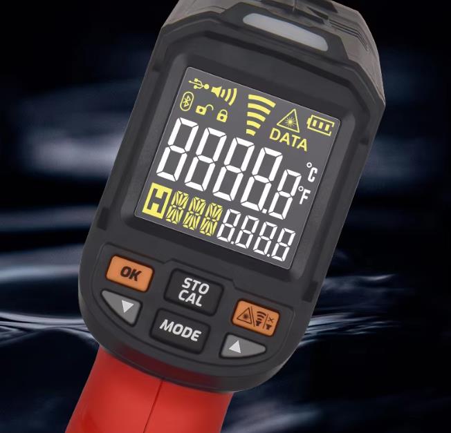 Industrial Laser Temperature Gun - เครื่องวัดอุณหภูมิอินฟราเรดอุตสาหกรรมแบบไม่สัมผัส ปืนวัดอุณหภูมิอิเล็กทรอนิกส์แบบเลเซอร์ IR สำหรับวัดอุณหภูมิพื้นผิว