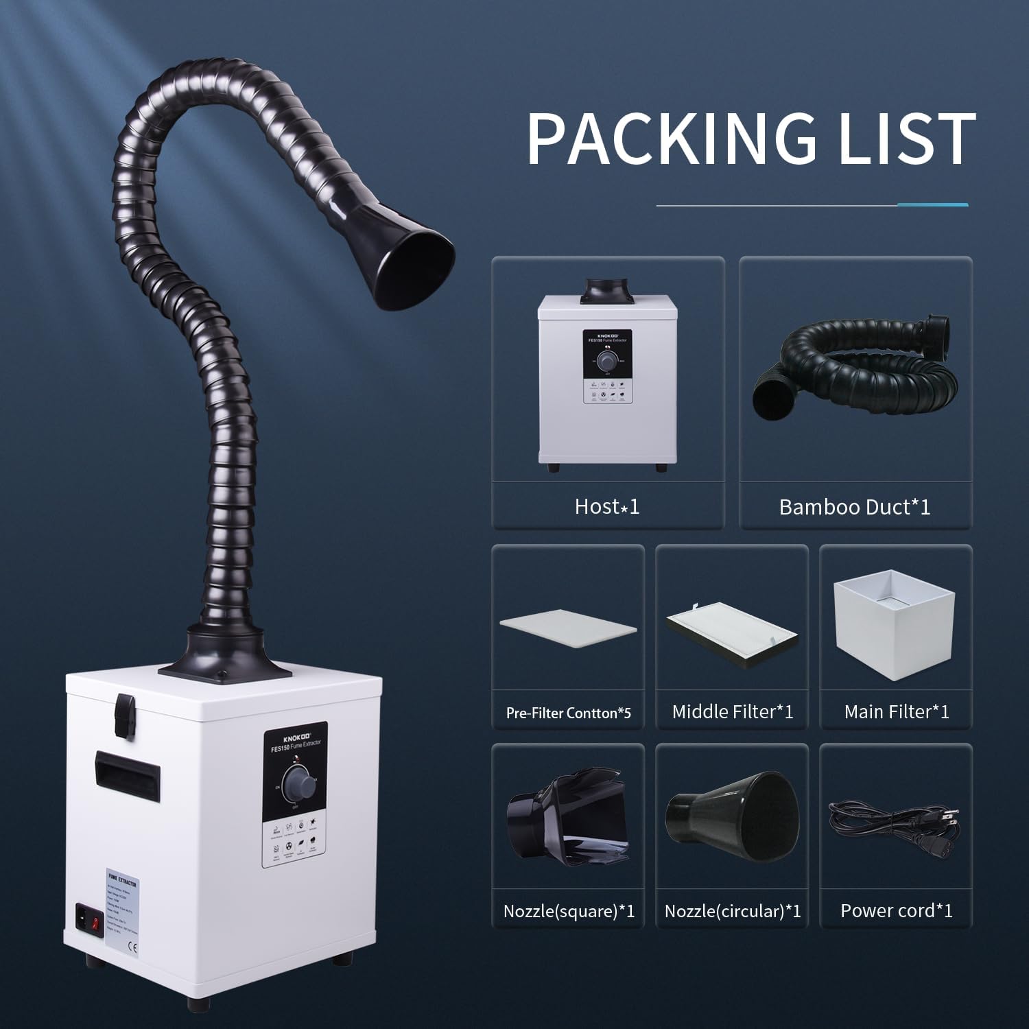 Industrial Laser Printing - เครื่องดูดควันอุตสาหกรรม KNOKOO FES150 เครื่องกรองควัน DTF กำจัดควันได้