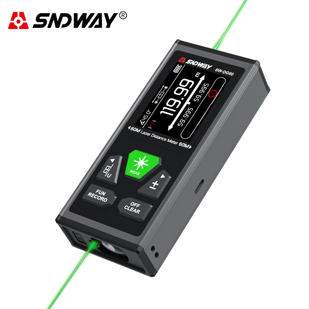 Industrial Laser Rangefinder - SNDWAY Dual Laser Range Meter ชาร์จทวิภาคีเลเซอร์