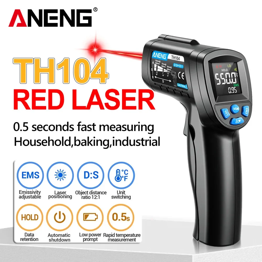 ANENG TH104 ปืนวัดอุณหภูมิอินฟ - Industrial Laser Temperature Gun บทวิจารณ์และราคา