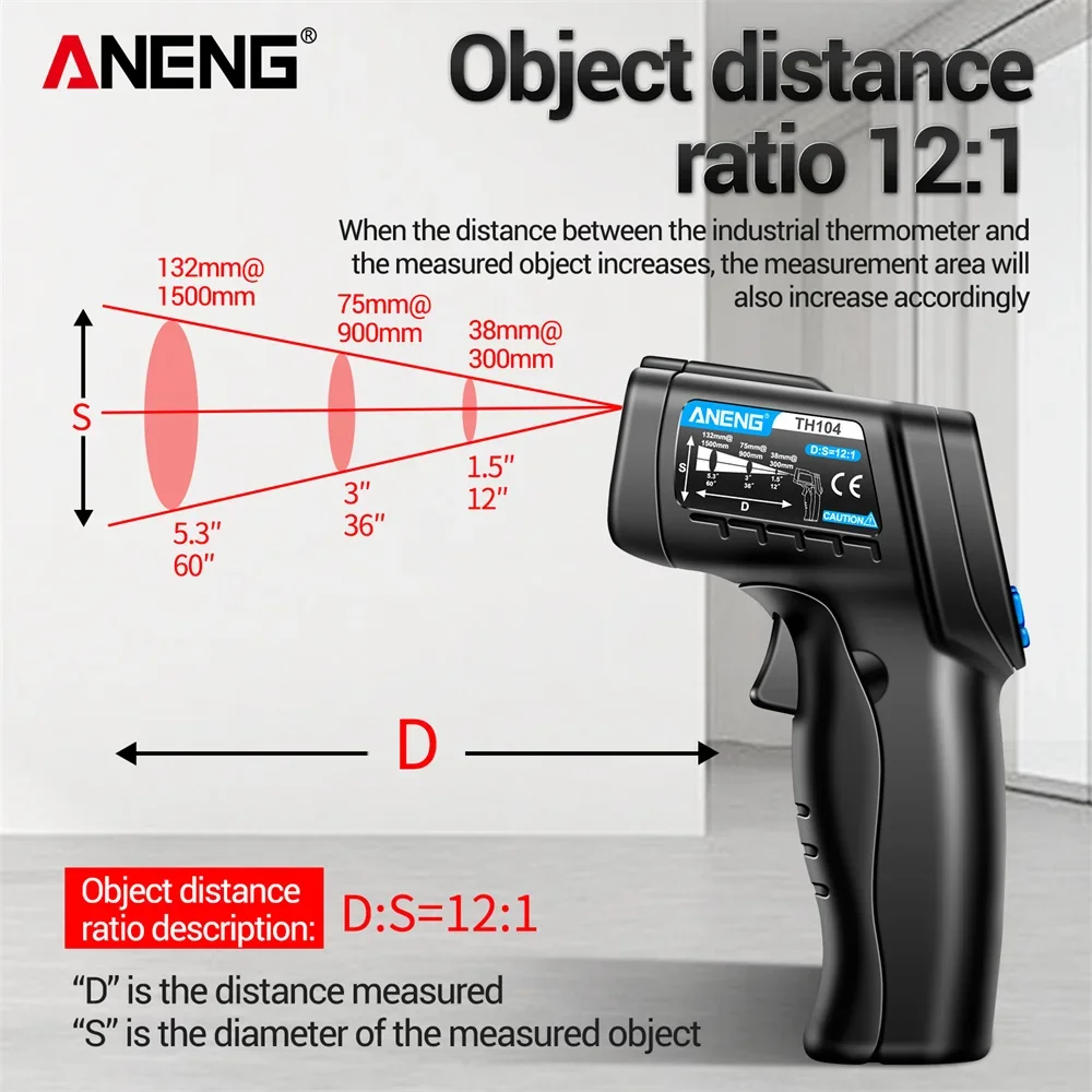 ANENG TH104 ปืนวัดอุณหภูมิอินฟ - Industrial Laser Temperature Gun บทวิจารณ์และราคา