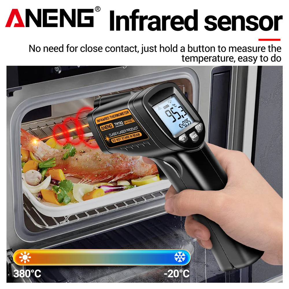 ปืนวัดอุณหภูมิอินฟราเรดด้วยเลเ - Industrial Laser Temperature Gun บทวิจารณ์และราคา