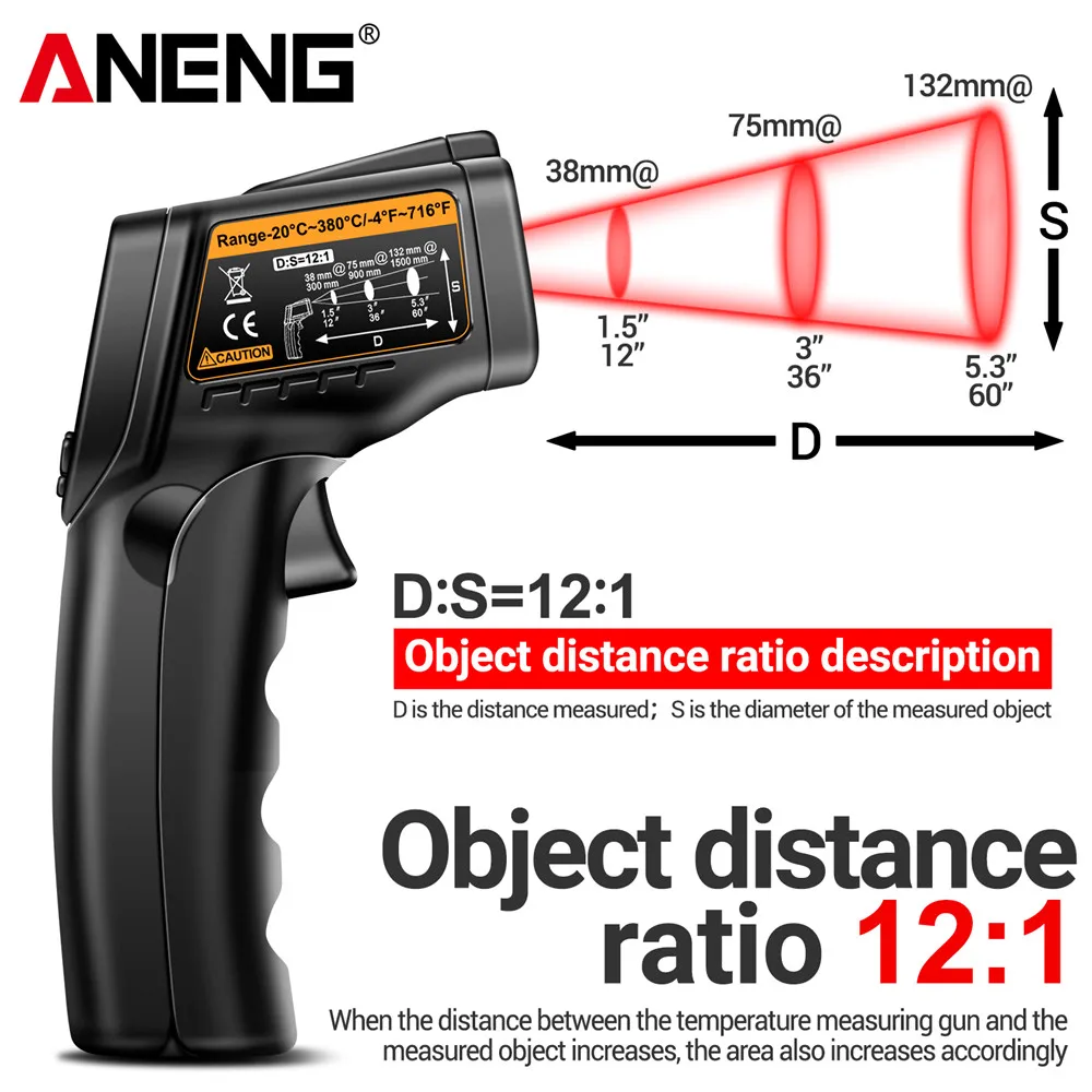 ปืนวัดอุณหภูมิอินฟราเรดด้วยเลเ - Industrial Laser Temperature Gun บทวิจารณ์และราคา