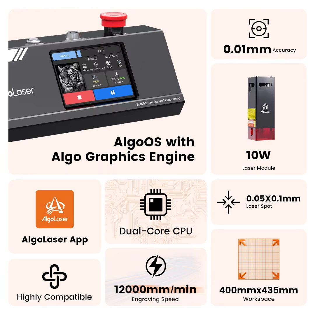 เครื่องแกะสลักเลเซอร์ CNC Algo - Industrial Laser Engraver For Metal บทวิจารณ์และราคา