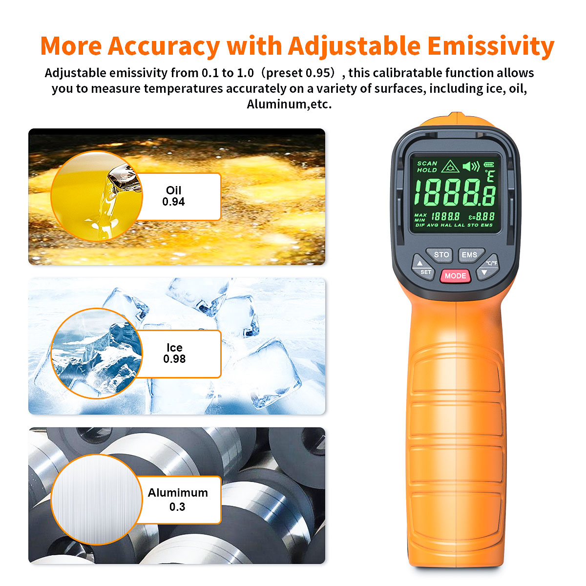 DT1000 DT1600 เครื่องวัดอุณหภู - Industrial Laser Temperature Gun บทวิจารณ์และราคา