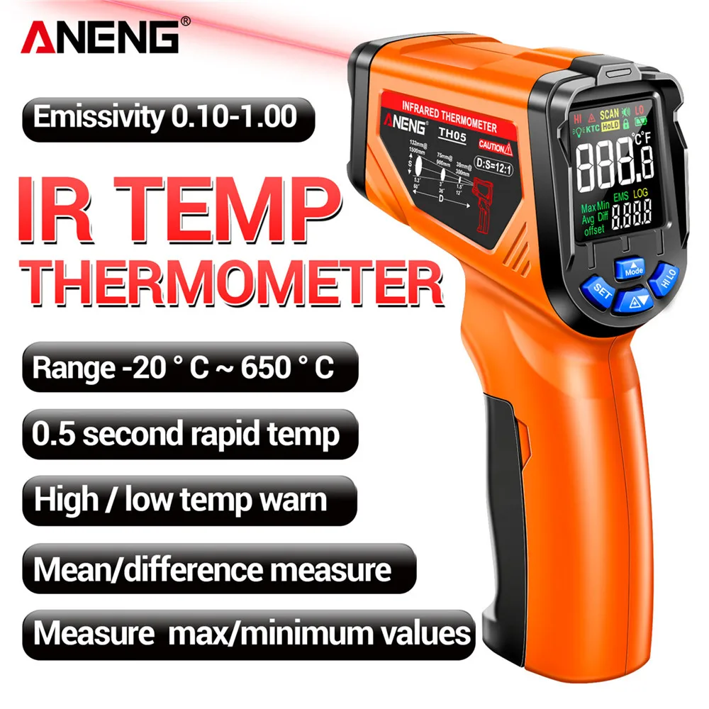 เครื่องวัดอุณหภูมิอินฟราเรดแบบ - Industrial Laser Temperature Gun บทวิจารณ์และราคา