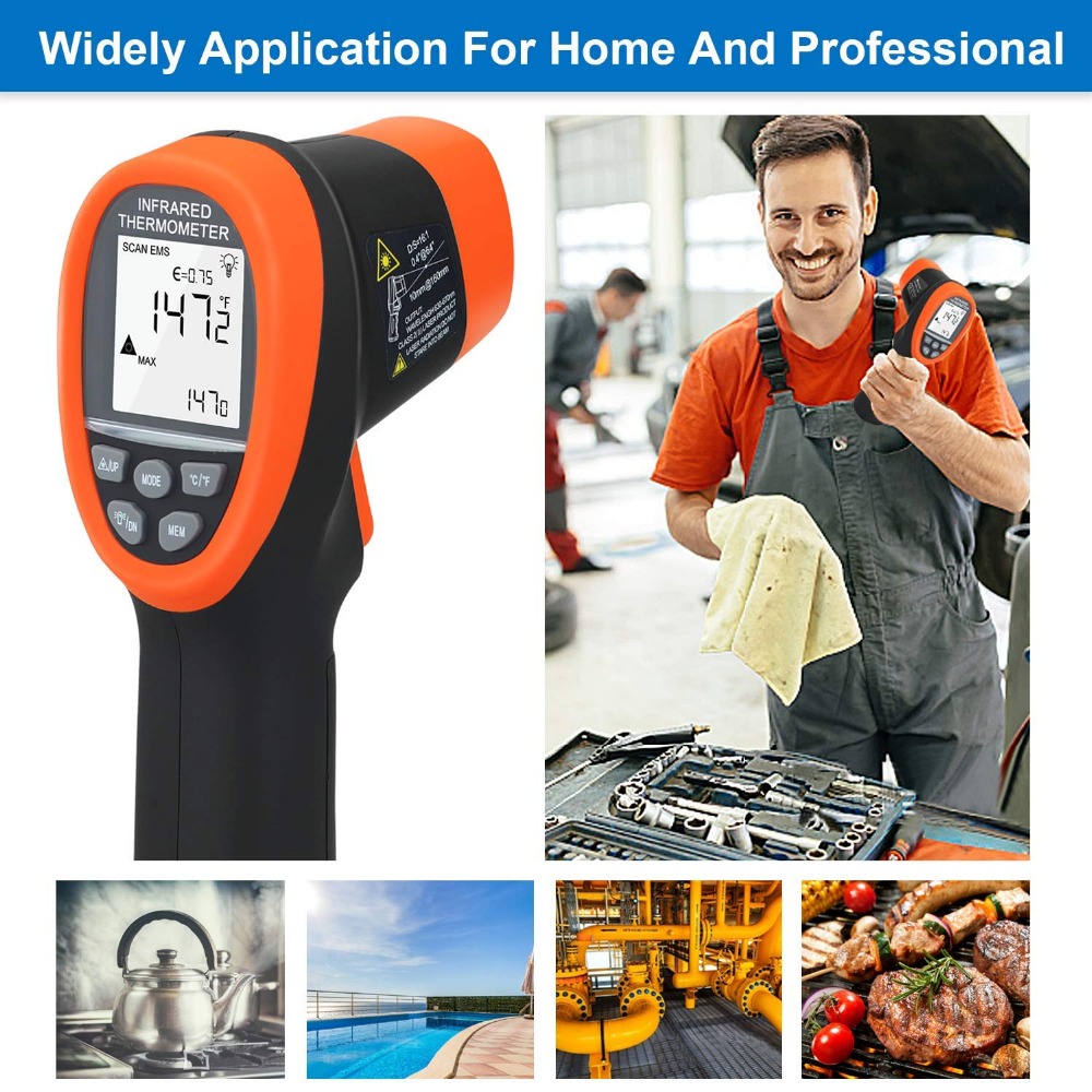 BTMETER Digital Pyrometer เทอร - Industrial Laser Temperature Gun บทวิจารณ์และราคา