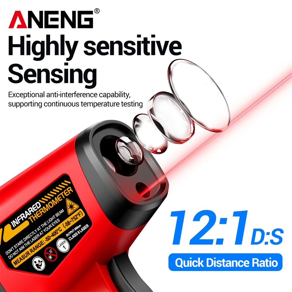 ANENG TH204 เครื่องวัดอุณหภูมิ - Industrial Laser Temperature Gun บทวิจารณ์และราคา