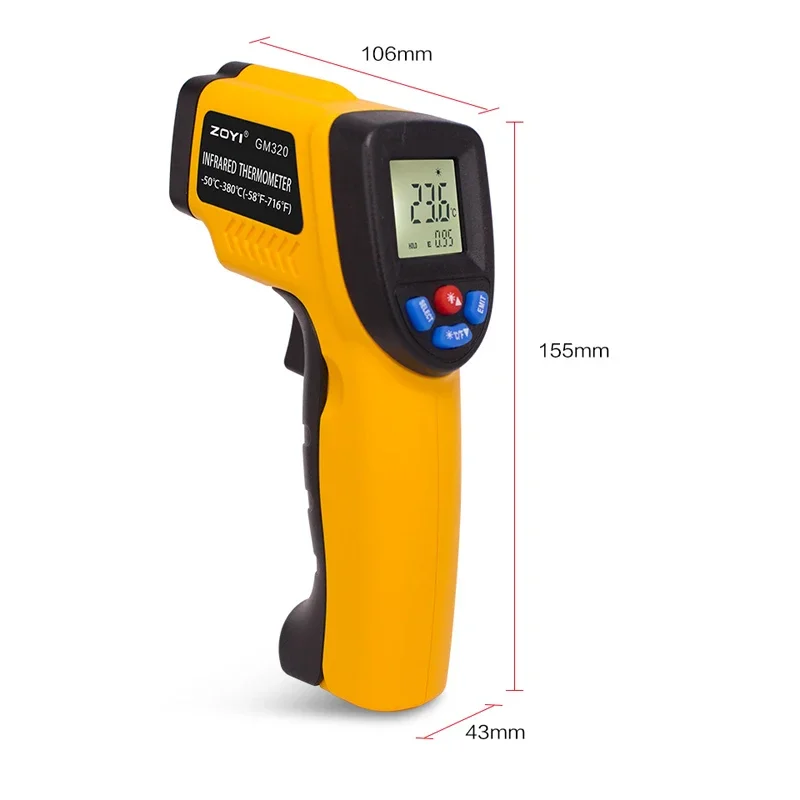 เครื่องวัดอุณหภูมิอินฟราเรดแบบ - Industrial Laser Temperature Gun บทวิจารณ์และราคา